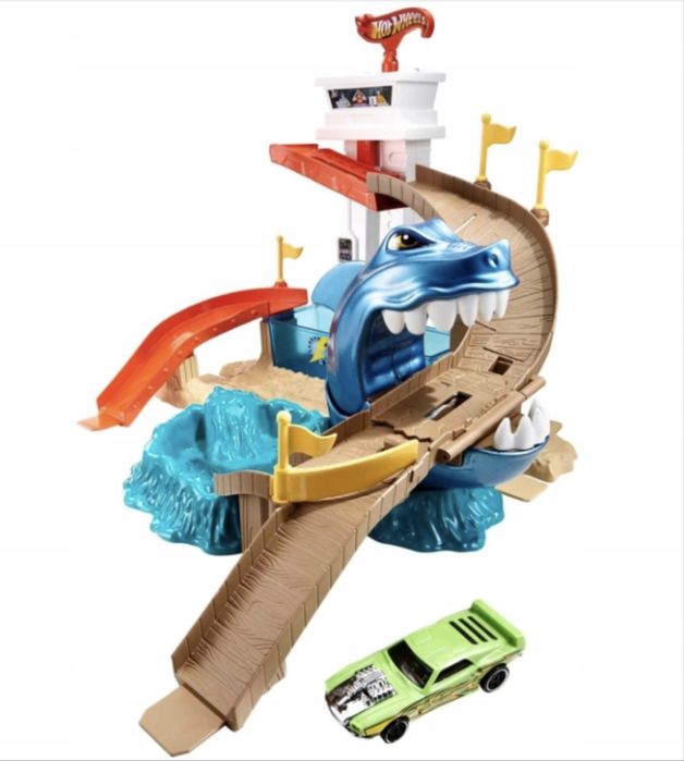 ZESTAW Tor samochodowy Color Shifters Hot Wheels BGK04 Rekin PREZENT!