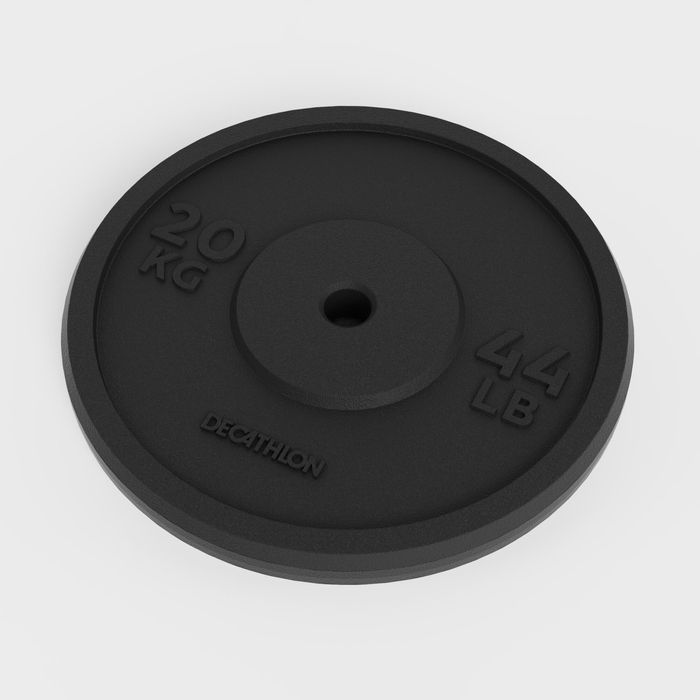 Disco de Musculação ferro fundido 20kg 28mm, ferro fundido em parte