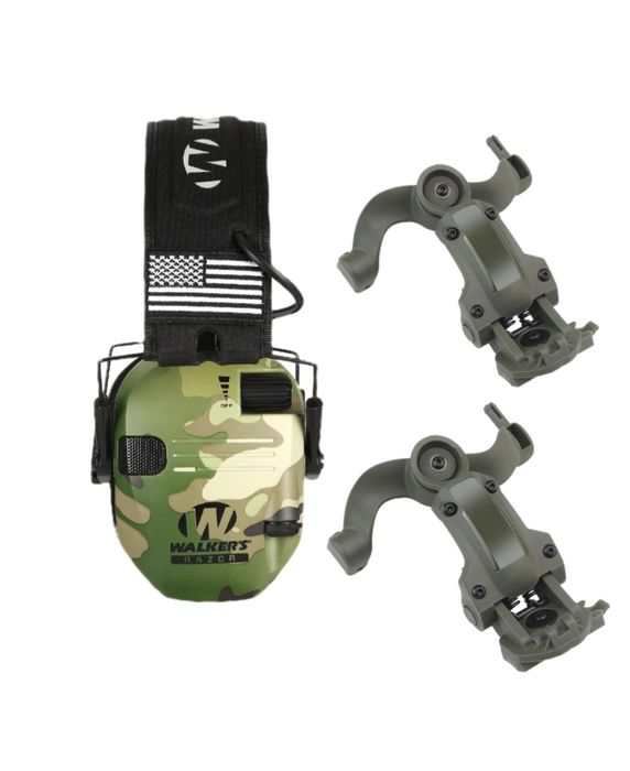 Комплект, Захисні навушники wolkers  мультикам з кріпленнями,тактичні