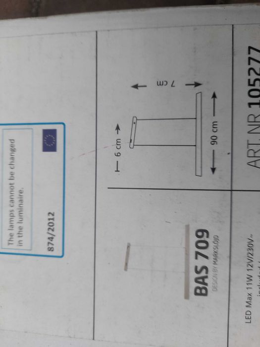 Lampa LED BAS 709 Art. 105277 90 cm nowe biała
