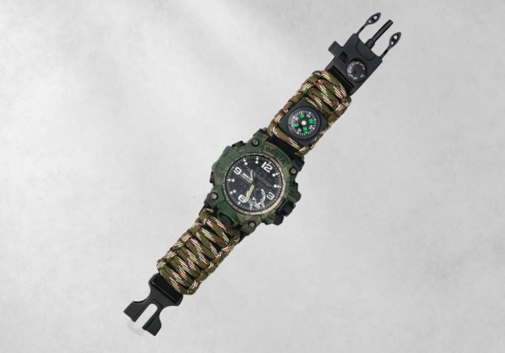 Унікальний Чоловічий водостійкий тактичний годинник  з компасом