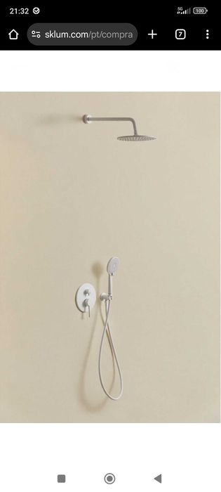 Coluna de duche branca Sklum