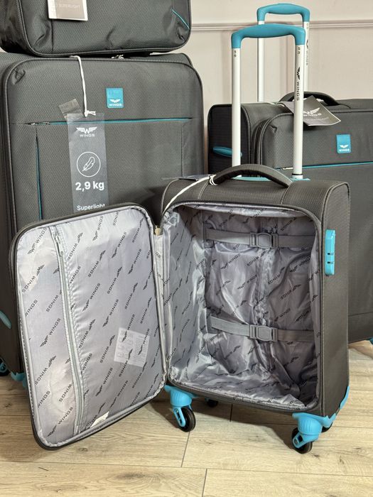 Чемодан чемоданы валіза WINGS LRK01 поліестер ПОЛЬША (СУПЕРЛЕГКА)