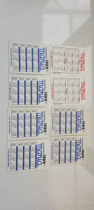 Calendários de bolso. Maria e Nova Gente - capas de 1987 e 1989