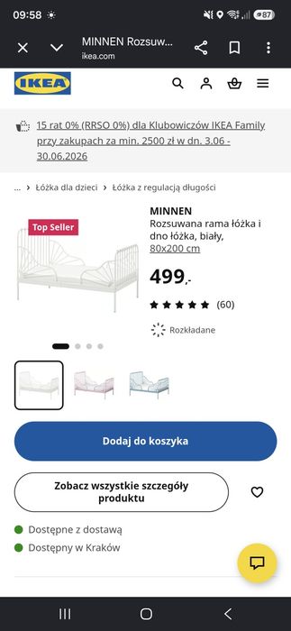 Łóżko dla dzieci. Rozsuwane