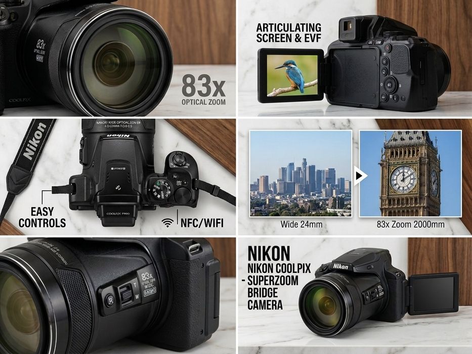 Nikon Coolpix P900 – Muito Bom Estado (Zoom 83x)