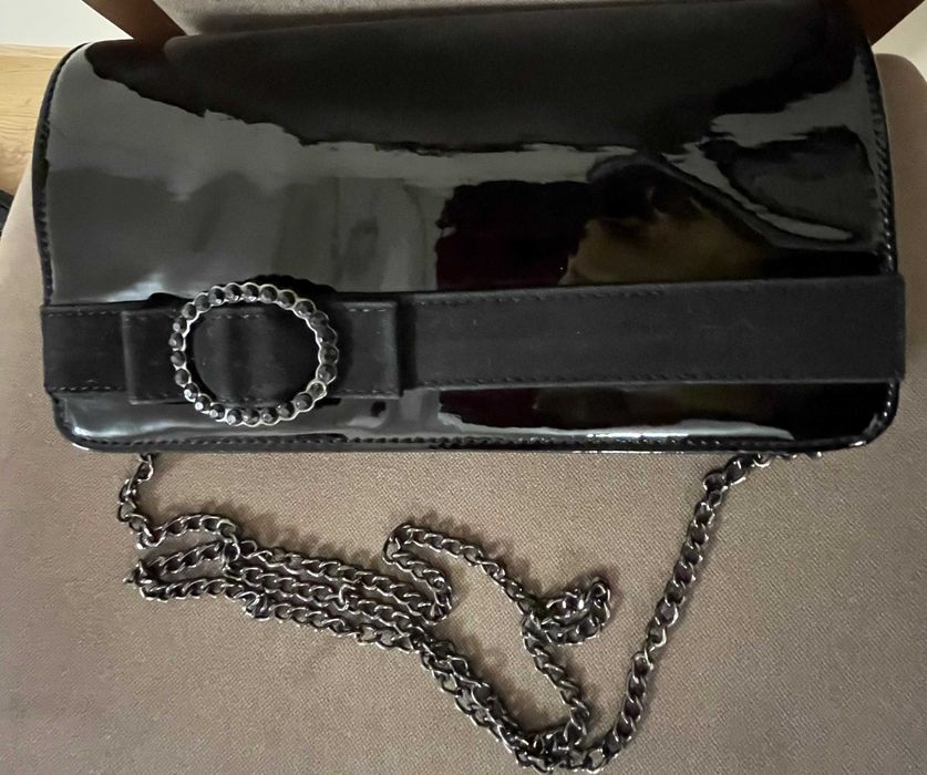 Torebka kopertówka wizytowa elegancka czarna Clarks