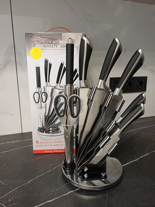 кухонні ножі нержавіюча сталь royalty line rl-kss700 з підставкою ніж