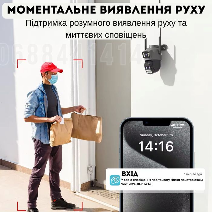 Уличная Wi-Fi камера 15 МП с ночным видинием , + оптический зум 10х