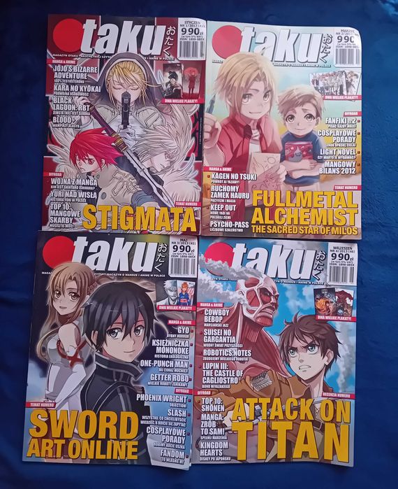 Magazyn Otaku, numery 1,2,3 i 4 z 2013 r. Brak dodatków.