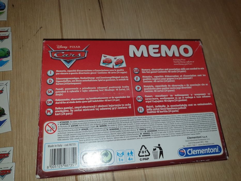 Memo i Piotruś Cars/Auta Disney Clementoni