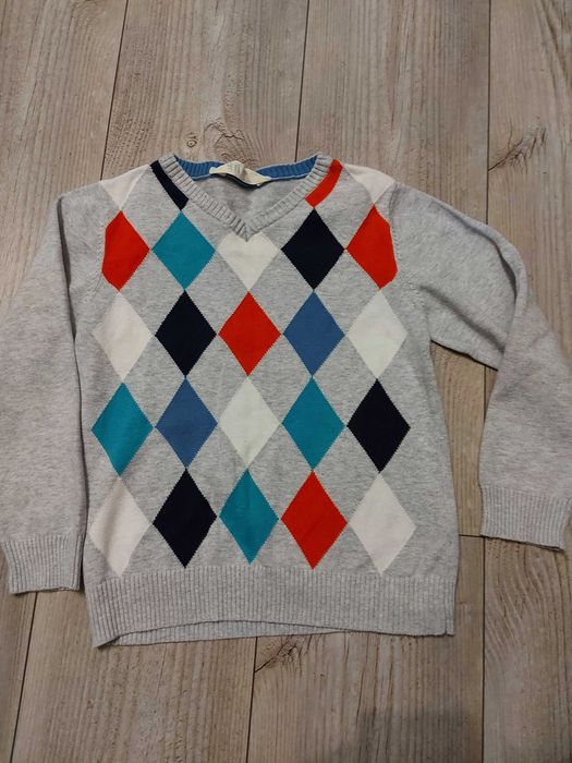 Sweter H&M w romby elegancki 110 126