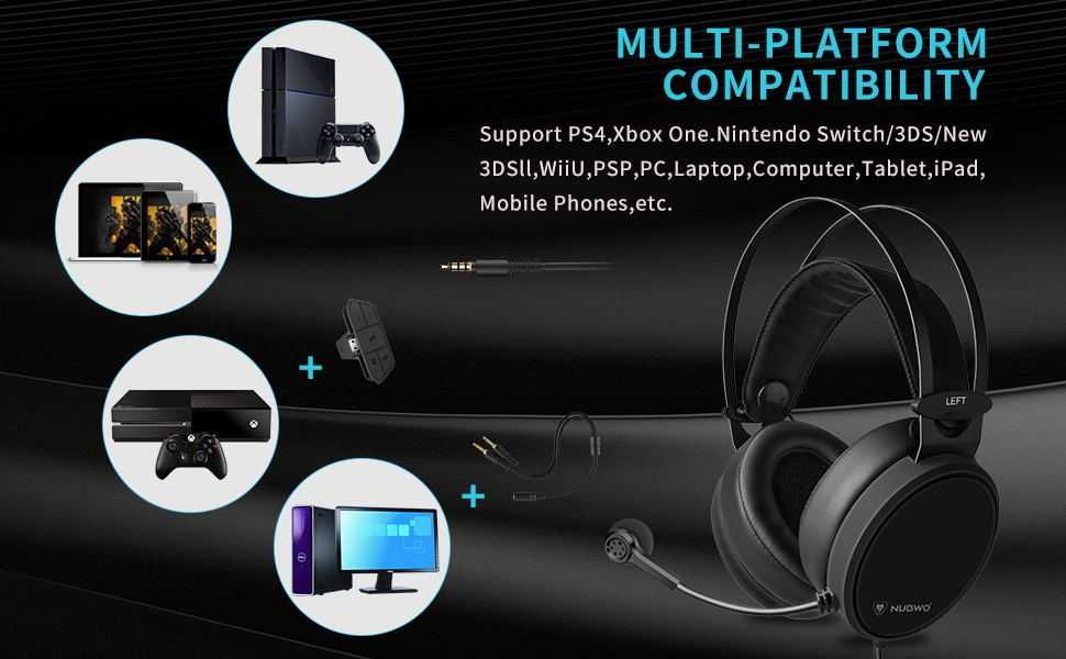 Headsets / Headphones NUBWO N7 c/ Noise Canceling Mic - NOVOS