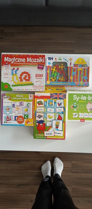 Zestaw gier, układanki, alfabet ,angielski - 5 szt