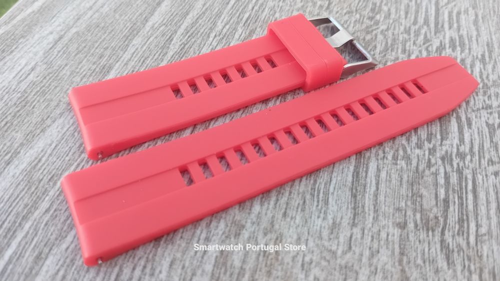 Bracelete 22mm, em silicone (Novo) Vermelha