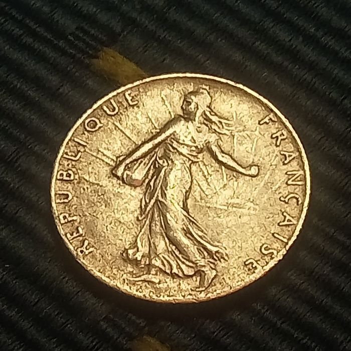 moeda prata franca 50 centimes 1919