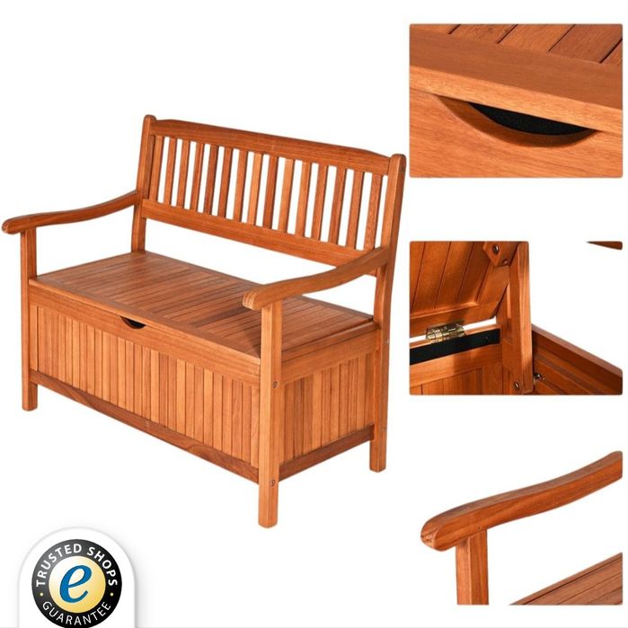 Drewniana ławka ogrodowa skrzynia