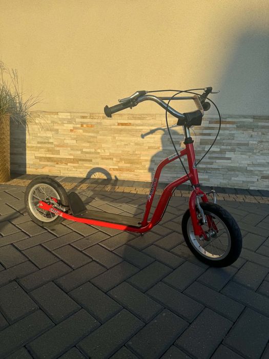 Dziecięca hulajnoga FireFly rower czerwona z nóżką