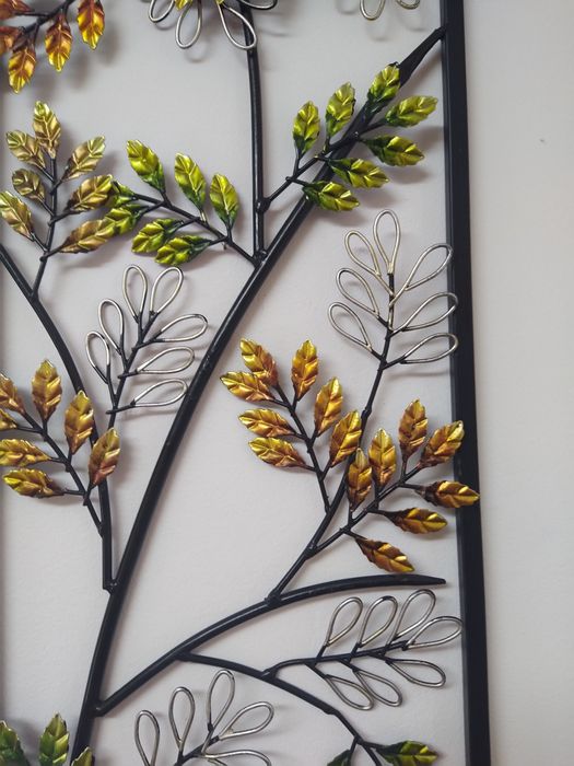 Quadro Moldura Ferragem Decoração com folhas árvore casa apartamento.