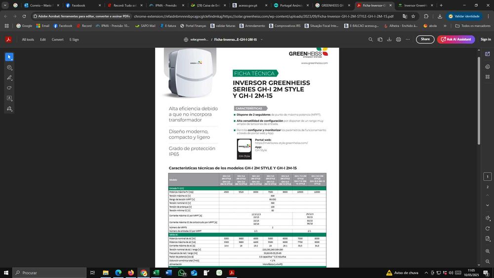 Inversor Fotovoltáico: GREENHEISS GH I 2M Style 4 kW (Novo - em caixa)