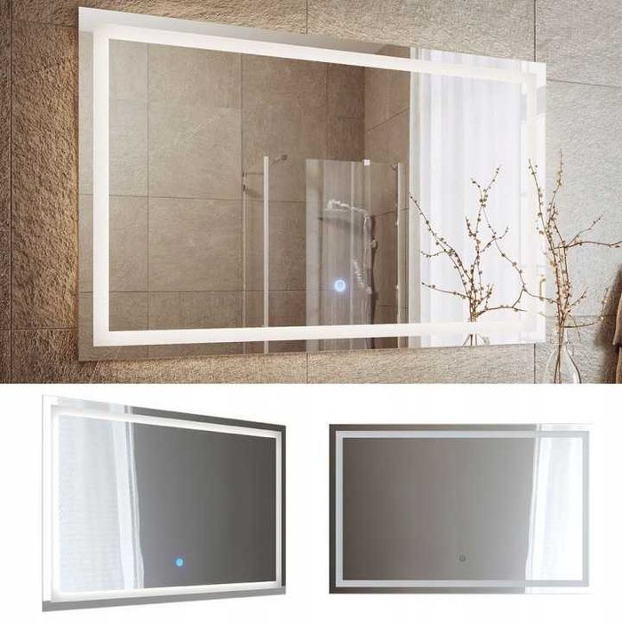 Lustro łazienkowe LED Vicco Viola 110x70 cm prostokątne