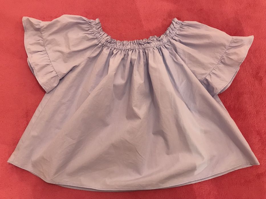 Top azul claro com elástico