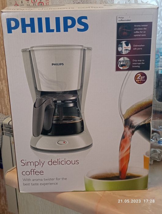 Кофеварка капельная Philips новая