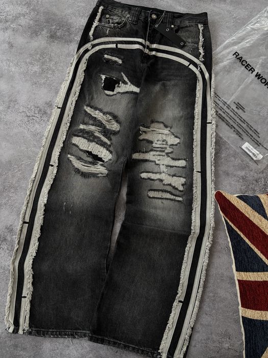 ОРИГІНАЛ Racer Worldwide Track Jeans | Рейсер джинси деним чорні трек