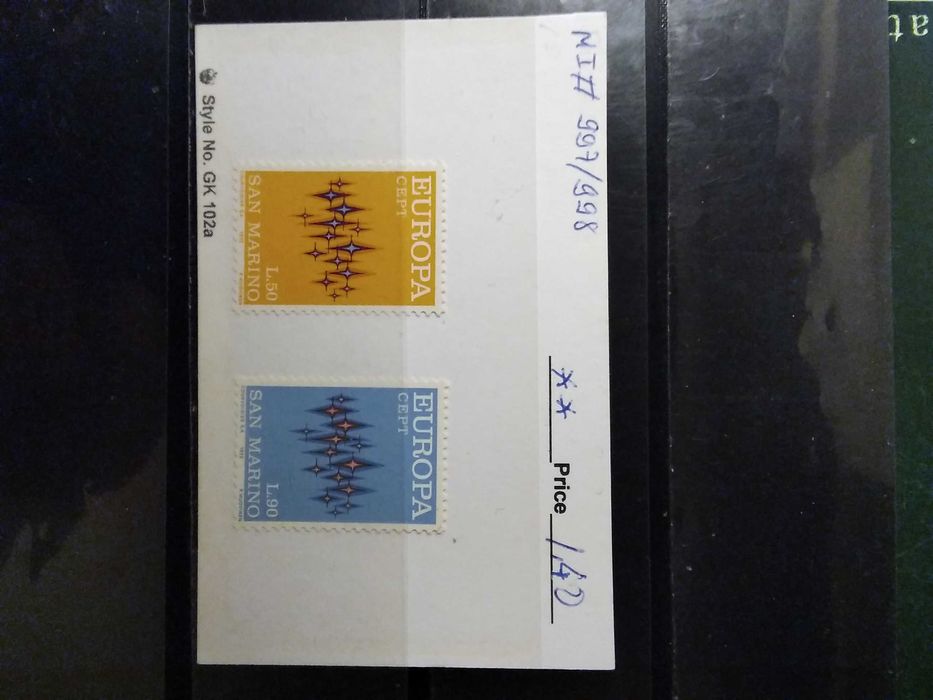 1972 Série Completa  Europa CEPT San Marino MNH **