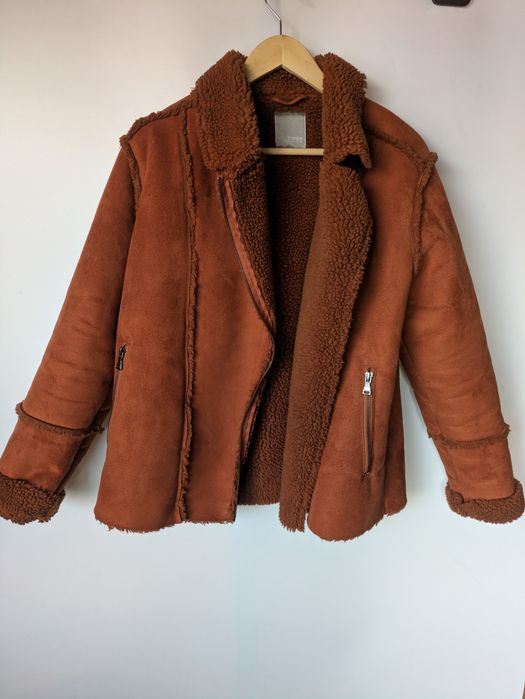 Kożuch Kurtka zimowa damska ramoneska Fransa L