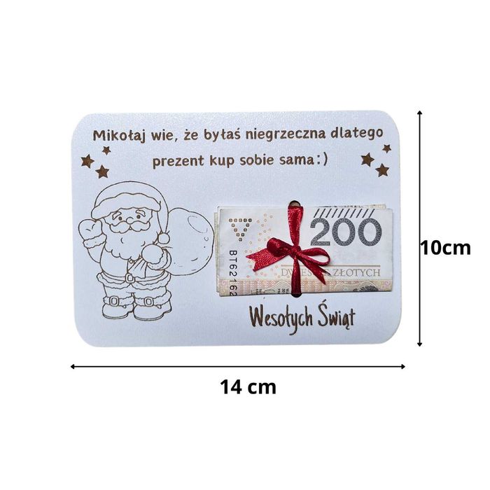 Świąteczny Bon Podarunkowy Voucher Podarunkowy Prezent Kup sobie sam