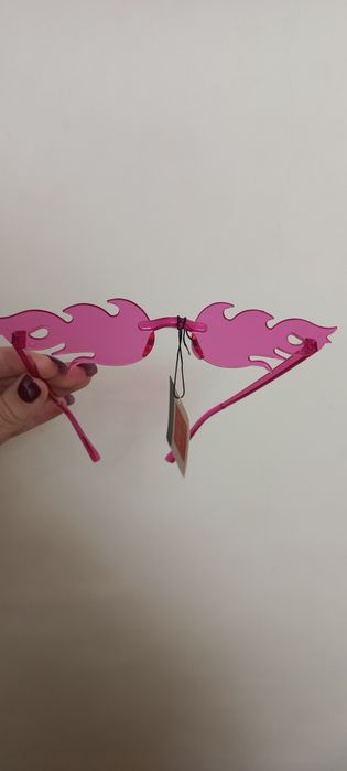 Рожеві окуляри Вогонь / Стильні окуляри полум'я Y2K