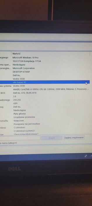 Dell Vostro 3558 i3-5005u 4GB