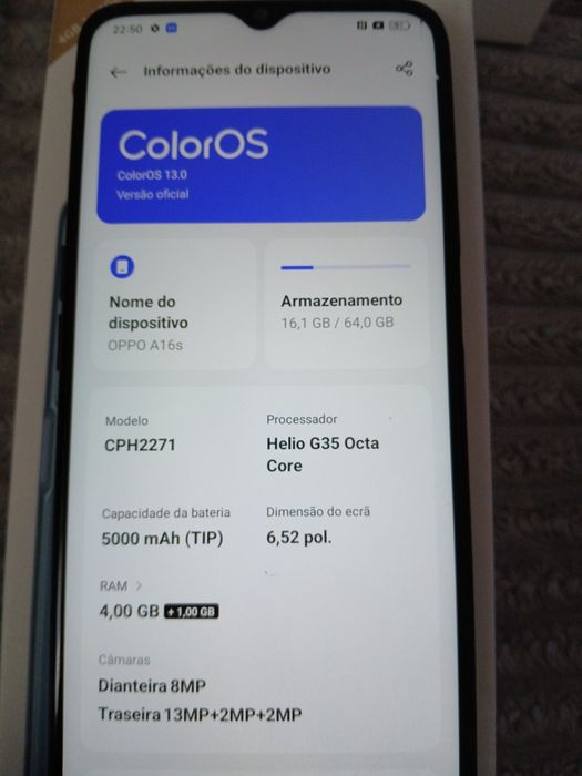 Telemóvel Oppo A16S