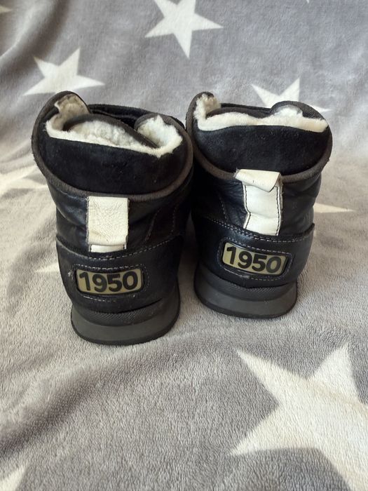 Adidas Kids Winter Sneakers Black Leather High Top Shoes EU Size 30