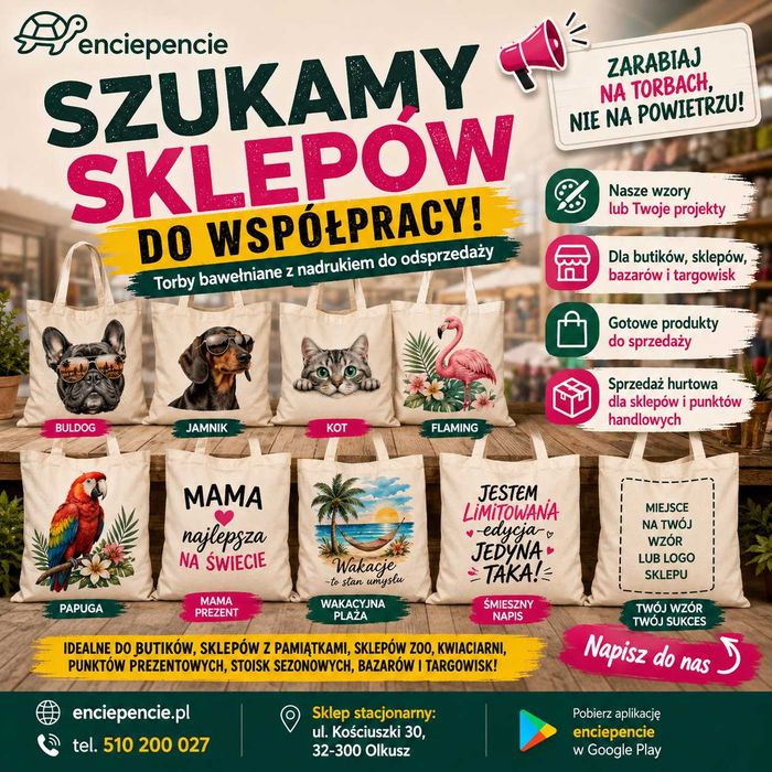 Torby bawełnianye z nadrukiem 100 sztuk