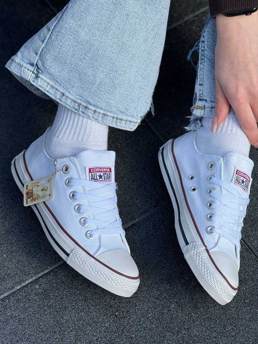 Жіночі класичні низькі білі кеди конверс converse all star white 36-41р. В'єтнам