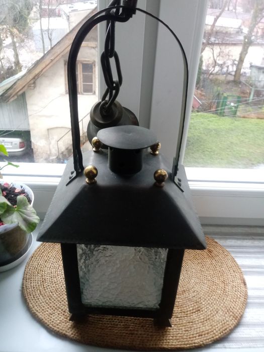 Lampa lampion metaloplastyka stara na prad