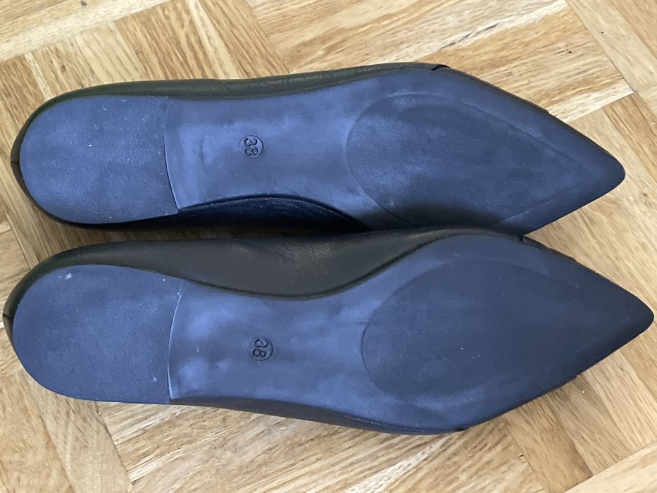 Czarne skórzane baleriny Lasocki, piękne.