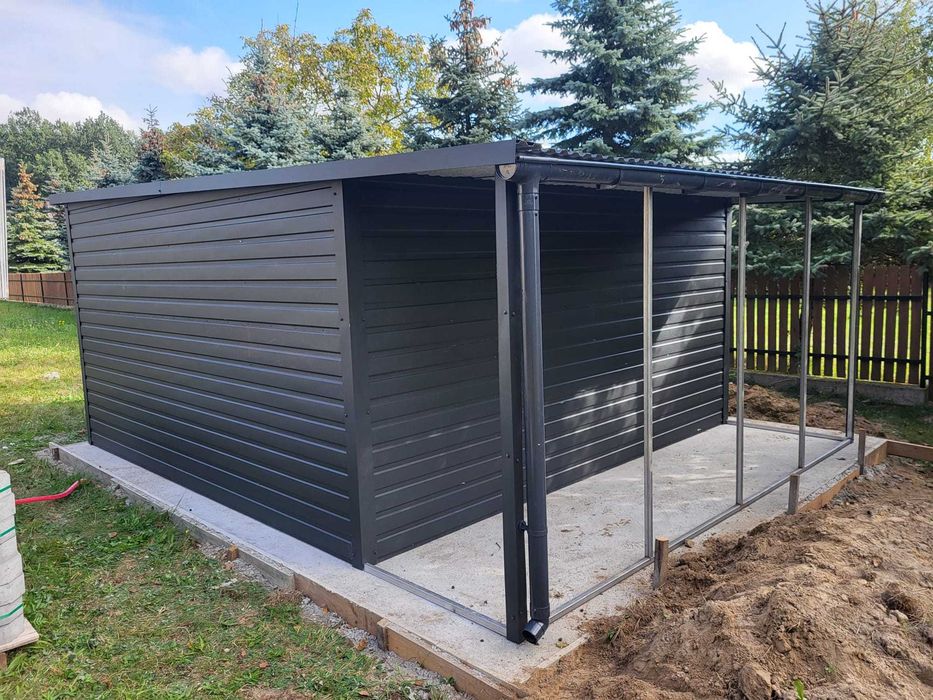 Garaż blaszany domek narzędziowy + wiatka 3,5x4 PREMIUM CAŁA POLSKA