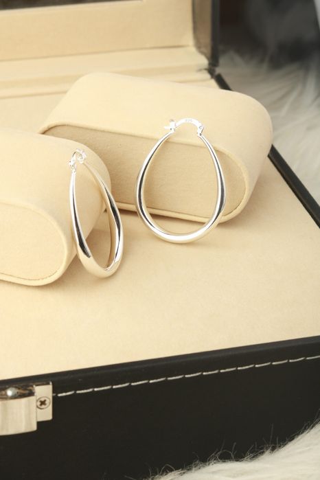 Kolczyki łezki owalne 925 nowe srebrne