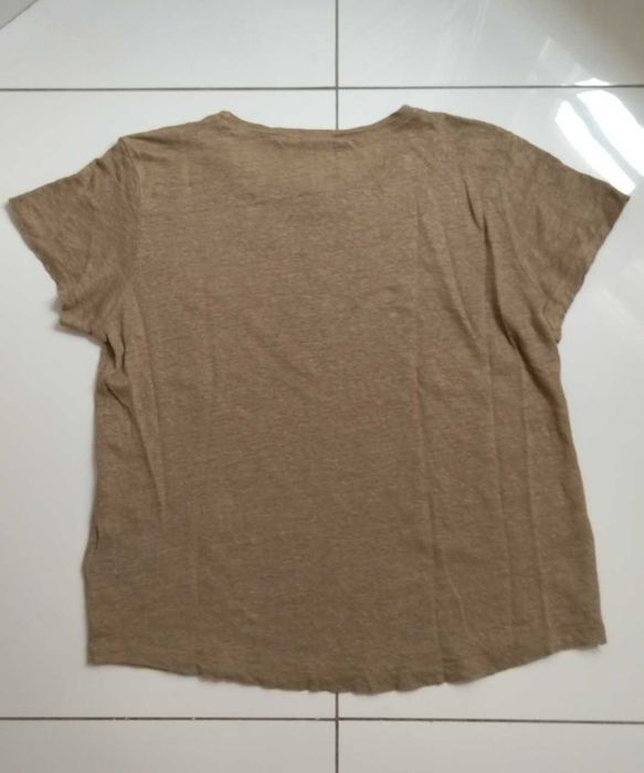 Bluzka 100% len, krótki rękaw H&M