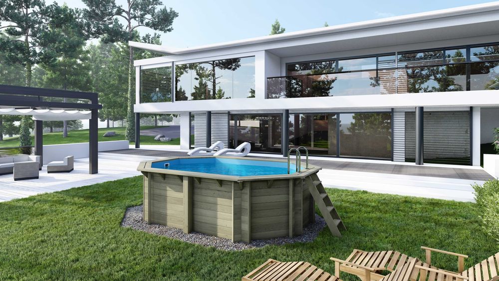 Basen ogrodowy drewniany Nemo 4,3x3 - H.1,18 m BAS7302OSPL