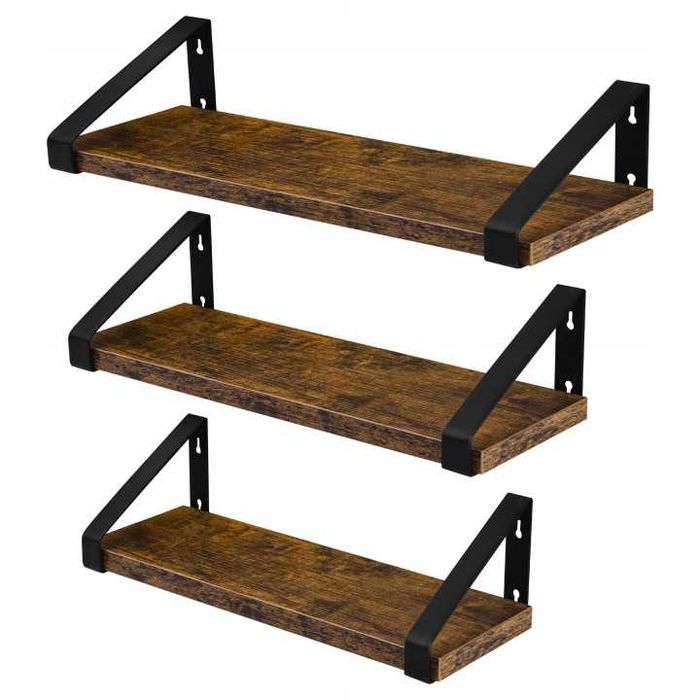 Półka łazienkowa 3 sztuki loft retro na ścianę ścienne dekoracja