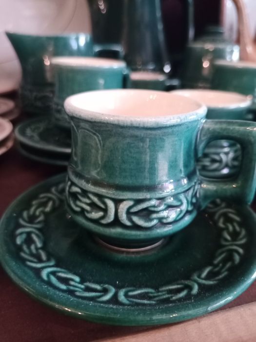 Serviço de café em cerâmica das Caldas da Rainha