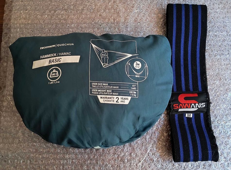 Hamak Decathlon QUECHUA Basic 300x150cm + Pas do Ćwiczeń SAWANS M