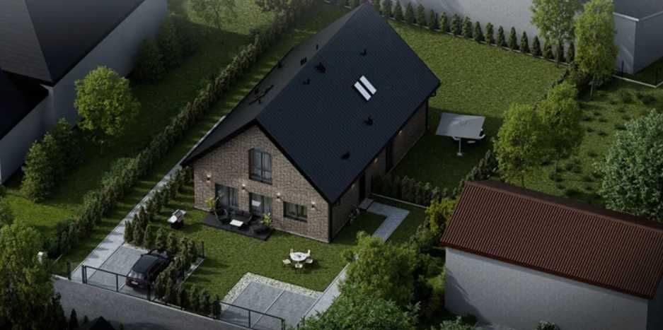 Dom z dużym ogródkiem 423m2 - 111m2 pow. użytkowej - Bawarski Styl