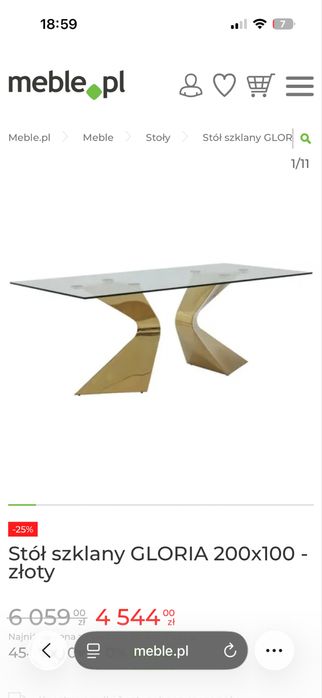 Szaklany stol  zlote nogi