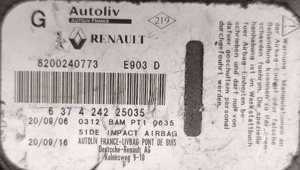 Airbag Banco Esquerdo | RENAULT