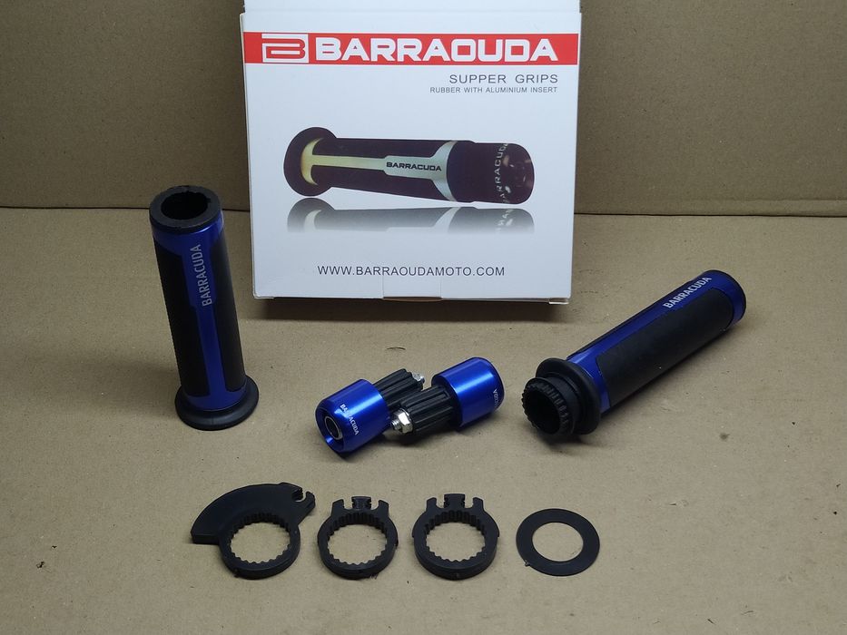 Ручки керма мото "BARRACUDA" (грипси +відбійники) універсальні
